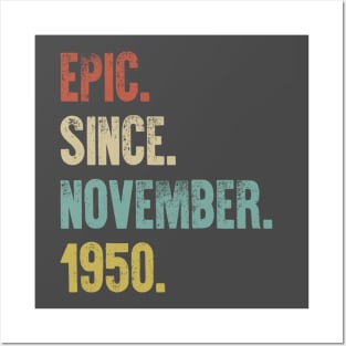 Retro Vintage 70th Birthday Epic Since June 1950 Posters and Art